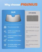 Pigenius Windshield Sunshade for Subaru Legacy/Outback 2020-2022, Premium Grey Leather Finish - Image 6