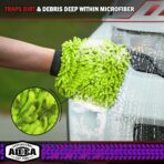 AIDEA Car Wash Mitt Microfiber, 1PK-Scratch-Free& Lint-Free, Premium Chenille Microfiber Mitt Car Wash Brush-Green Regular Size (7.12''X10.14'') - Image 5