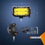 Nilight 18030C-A Amber 2PCS 5Inch 72W Double Row Flood Bar 10800Lumens Driving Fog Led Off Road Lights for Trucks Jeep ATV UTV SUV Boat Marine,2 Years Warranty, Yellow,White - Image 2