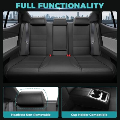 Custom Fit Seat Covers for Toyota Camry 2025-2026 LE/SE - Premium Faux Leather Full Set with 4-Layer Waterproof Protection - Image 5