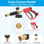 2-in-1 Undercarriage Pressure Washer Water Broom with Replaceable Nozzle, 16 Inch Car Pressure Washer with Foam Washer/Mitten, Surface Cleaner 1200-4000 PSI (with Bottle& Replaceable Nozzle) - Image 5