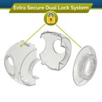 Child Safety Door Knob Cover (4 Pack) Hard-to-Remove Dual-Lock Door Handle Covers for Kids - Reusable Baby Proof Door Knob Locks - Installs Easily, No Tools Needed (Transparent) - Image 6