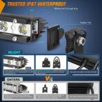 Nilight Single Row LED Light Bar Ultra-Slim Flood Light Bar 13 Inch 36W Fog Driving Work Roof Bumper Lighting for Offroad 4x4 Trucks Polaris RZR SUV ATV UTV - Image 5