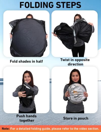 EcoNour Windshield Sunshade for Chrysler Pacifica 2017-2024 2025 2026, Sun Visor for Front Windshield & Window Sun Shade Cover, UV Heat Blocker & Protector, Car Accessories - Image 7