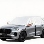 Half Car Cover for SUV, Sunroof & Windshield Cover for Ice and Snow, Hail Protector with Cotton Liner, Waterproof Roof Car Cover for All Weather Sun Rain Dust Protection