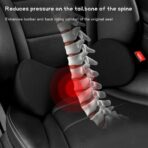 Car Seat Cushion for Driving, Memory Foam Lumbar Support Pillow for Sciatica & Lower Back Pain Relief, Ergonomic Comfort Driver Seat Cushion for Car Home Office Chair - Image 4