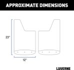 Luverne 251451 Rear 12-Inch x 23-Inch Textured Rubber Mud Guards, Select Chevrolet Silverado, GMC Sierra 2500, 3500 HD, 2 Flaps - Image 2
