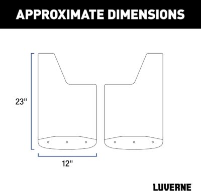 Luverne 251451 Rear 12-Inch x 23-Inch Textured Rubber Mud Guards, Select Chevrolet Silverado, GMC Sierra 2500, 3500 HD, 2 Flaps - Image 2