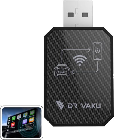 DR VAKU® AUTOELITE 2-in-1 Wireless Car Receiver, Converts Wired Auto Android & CarPlay to Wireless, Bluetooth Connectivity, Only for Cars with OEM Installed Wired Android Auto/CarPlay (Black) - Image 8