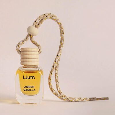 Llum Amber Vanilla Hanging Car Air Freshener – Luxury Automotive Perfume Diffuser 10ml (0.34 fl oz), Long-Lasting Fragrance, Alcohol-Free Non-Toxic Car Scent, Glass Bottle With Wood Cap - Image 2