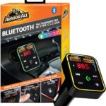 Armor All Bluetooth FM Transmitter for Car Cigarette Lighter, Hand Free Call with Built in Noise Canceling Microphone & Answer/Hang-up Button, 2 USB-A Ports, USB-C Port, Flash Drive Port, 8 LED Modes