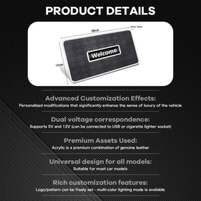 Car LED Lights for Floor Mats, Interior Car LED Strip Lights with App Control, Luminous Ambient Neon Lighting Kits, Universal Automotive Floor Mats (Rhombic - USB, 4) - Image 7