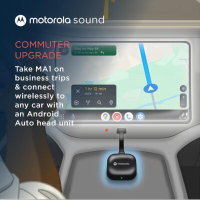 Motorola Sound MA1, the Only Google Authorized Wireless Android Auto Car Adapter, Smartphone to Screen Wireless Bridge Car Accessories, USB Type-A - Image 7