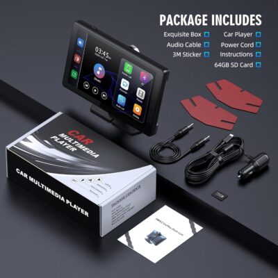 Portable Wireless Carplay Screen, PBYRD 9" Touchscreen with 4K HD Front Camera, Car Stereo with Apple Carplay & Android Auto, Mirror Link/Voice Control/Bluetooth/GPS Navigation-2025 NEW - Image 8