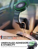 Car Dashboard Phone Holder for Windshield - Tesla Touch Screen Phone Mount with 360° Adjustable Aluminum Arm & Nano Adhesive Base for iPhone 17 Pro Max and All 4-7inch Smartphone (Black) - Image 3