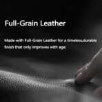 Leather Steering Wheel Cover for Ford F150 F250 F350, 15.5-16 inches Car Steering Wheel Cover with Anti-Slip Massage Particle (Black) - Image 4