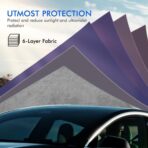 Tesla Model 3 Car Cover Waterproof All Weather, 6 Layers Outdoor Full Exterior Cover Rain Sun UV Snowproof Protection with Zipper Cotton, Mirror Pocket and Charging Port - Image 6