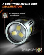 SEALIGHT 9006 Fog Lights LED Bulb, 9006 Hb4 LED Fog Light Bulbs 1:1 Size 9006 Bulb Plug And Play, 6000k Xenon White Light Pattern, Pack of 2 - Image 2