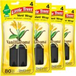 LITTLE TREES Car Air Freshener | Vent Wrap Provides Long Lasting Scent, Invisibly Fresh | 16 Air Fresheners | Vanillaroma