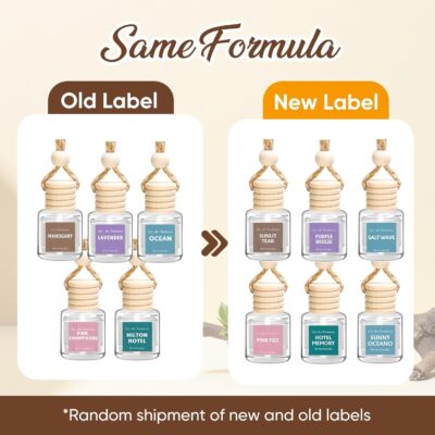 AROIC 4 Pack Car Air Freshener, Wooden Lid Essential Oil Car Diffuser, Natural Long Lasting Scent for Auto Interior, Mothers Day Gifts for Mom/Women (Mahogany/Lavender/Ocean/Vanilla Cream) - Image 3