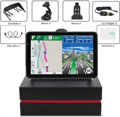 Car GPS Navigation, Latest 2025 Map 7-Inch GPS Navigation System for Car with Turn-by-Turn Directions, Touchscreen Display, Windshield Mount，Pre-Installed North America Lifetime map Free Update - Image 7