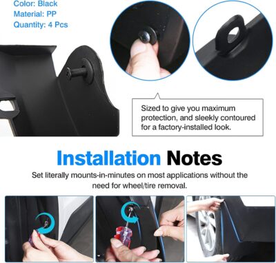 Autorder Mud Flaps for 2022 2023 2024 2025 Tucson NX4 Accessories Splash Guards Fender Flares Mudflap Front and Rear Mud Guard Set of 4 - Image 5