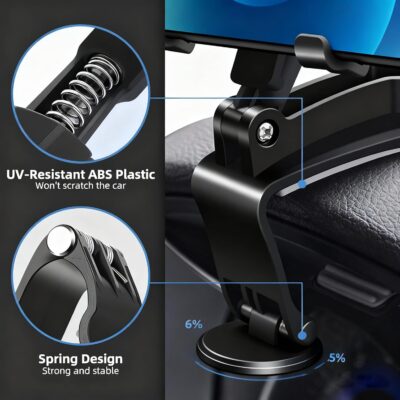 Universal Car Phone Holder Mount,360 Degrees Rotation Dashboard Phone Holder [Upgrade Clip Never Fall],car Phone Mount for iPhone,Samsung,Google,Nokia,and 4 to 7" Smartphones(1) - Image 7