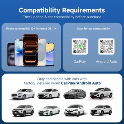 D7 2-in-1 Wireless CarPlay & Android Auto Mini Adapter, Alloy Shell, Compatible with 2016+ Factory-installed Wired CarPlay/Android Auto Vehicle, Plug & Play Car Play Dongle for iPhone & AndroidPhone - Image 8