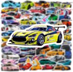 50PCS Super car Stickers for Adult, Racing Car Sticker, Color Waterproof Sports Car Decals, Cool Stickers Suitable for Water Bottles, Laptops, Skateboard,Helmet - Image 2