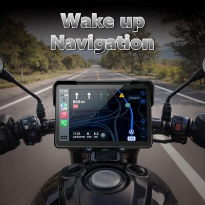 YZW Portable 7 inch Wireless Motorcycle Carplay GPS Screen with Android Auto, Navigation System Quick Release, Anti-thef, Bluetooth, Siri, Google Asistant, Light Sensor, Music Sharing,Vioce Control - Image 4