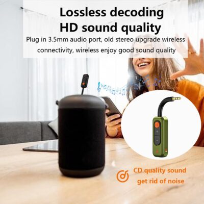 Bluetooth 5.4 Audio Receiver,3.5mm AUX Wireless Audio Adapter,Bluetooth Receiver for Car,Home Stereo,TV,Computer,Gym,Support aptX Low Latency - Image 4