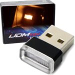iJDMTOY Amber Yellow USB Plug-in Miniature/Nano LED Car Interior Ambient Accent Lighting Kit