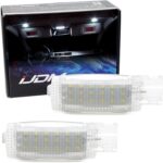 iJDMTOY Xenon White Full LED Sun Visor Vanity Lights Compatible With Volkswagen Golf GTI Jetta Passat CC EOS Touareg etc, Powered by 18-SMD Xenon White LED Lights & CAN-bus Error Free