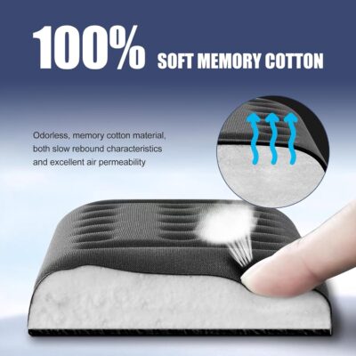 2PCS Car Arm Rest Elbow Pads, Memory Foam Pressure Relieving Car Arm Rest Pad, Soft Comfort Support Pad for Central Control Armrest Box Door, Universal Armrest Cushion for Most Cars (Black) - Image 3