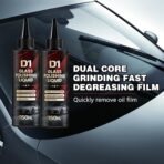 D1 Glass Polishing Liquid, 2025 New Car Glass Oil Film Remover and Auto Scratch Repair Compound, Car Glasses Polishing Compound, Anti-Fog Hydrophobic Coating Spray with Sponge (black-1pcs) - Image 6