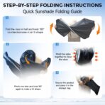 [Upgrade] DooGooCoo Windshield Sun Shade - Small, Sunshade for Car Windshield [Heat Shield & UV Block] Car Sun Shade Protect Interior & Keep Car Cooler Foldable Front Windshield Shade (57x29 Inches) - Image 7