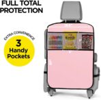lebogner Back Seat Cover for Kids + 3 Pocket Storage Organizer, (Pink - 3 Pocket) - Image 3