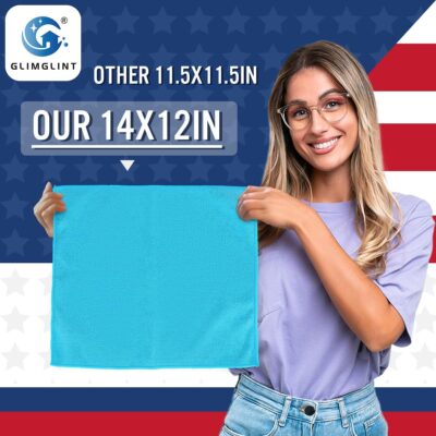 GLIMGLINT Microfiber Cleaning Cloth,12PK Reusable Cleaning Rags, Highly Absorbent Shop Rags Bulk, All-Purpose Car Cleaning Towels for TV Screen, Kitchen, Restaurant Garage, 14"X12", Multicolor - Image 2