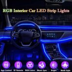Interior Car LED Strip Lights, RGB 6 in 1 Ambient Lighting Kits with 315 inches Fiber Optic, 16 Million Colors Car Interior Lights with Wireless APP and Remote Control, Sync to Music - Image 2