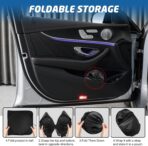 Windshield Sun Shade for Car, 63"x28.5" Universal Fit Front Window Sunshade with Double Steel Ring Frame, Car Sun Shade, UV Protection Windshield Cover with Storage Pouch (Line Flowers) - Image 7