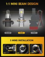 FAHREN Latest & Brightest 9007 led Bulbs, (1200%) 12X Brighter 80,000LM Ultra Brightness HB5 bulbs, 6500K Cool White, IP68 Waterproof, Plug-N-Play, Pack of 2, HID bulbs,1:1 Size Replacement - Image 5