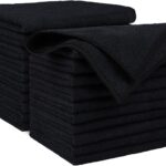 AIDEA Microfiber Cleaning Cloth Black 20PK, Microfiber Towels for Cars, Premium Car Cloth, Dusting Cloth Lint Free Cleaning Rags for SUVs, House, Kitchen, Window, Workshops,12×12"