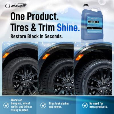 Nanoskin WET LOOK All Season Dressing 1 Gallon - Exterior Rubber & Plastic Solvent Based Dressing for Car Detailing | Produces a Deep, Rich, Long lasting shine | Safe For Cars Trucks, Motorcycles, RVs - Image 4