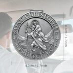 St Christopher Medal for Car, Visor Clips for Cars, Raised Lettering Saint Christopher Medal for Car Visor, Gift for Drivers, Car Travel Accessories for Long Trips Families, Friends - Image 6
