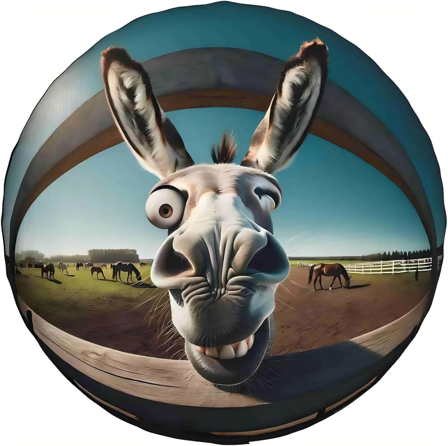 71BmzY2XmfL._AC_SL1500_.jpg Spare tire Cover 14 inch,RV Spare tire Covers for Camper Trailers Wheel Protectors Weatherproof Wheel Covers Waterproof Universal Fit for Trailer Rv SUV Truck Camper Travel Trailers Donkey - Image 1