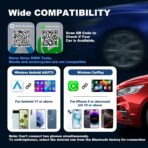 2 in 1 Mini Android Auto and Wireless CarPlay Adapter Convert Factory Wired to Wireless Dongle, Compact Size USB CarPlay Wireless Stick AAndroid Auto Adapter for iOS 12+/Android No Delay - Image 5