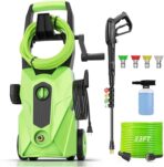 Pressure Cleaner 5000 PSI 2.8 GPM High Power Cleaners with 33ft Pressure Hose, 4 Nozzle and Foam Cannon, for Home, Cars, Fences, Patio (Green)