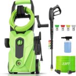 Pressure Cleaner 5000 PSI 2.8 GPM High Power Cleaners with 33ft Pressure Hose, 4 Nozzle and Foam Cannon, for Home, Cars, Fences, Patio (Green)