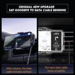 15W Wireless Car Charger & Auto Rotating Car Phone Holder MagSafe Compatible with LED Lights, Gesture Control Clamping, Auto Arm Opening, Built-In Battery, Dual Mount Options for Vent or Dashboard - Image 4