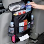 Car Seat Back Organizer, Auto Back Seat Hanging Insulation Multi- Pocket Travel Storage Cooler Bag Heat-Preservation Insulated Wrap Bottle Bag with Mesh Pockets